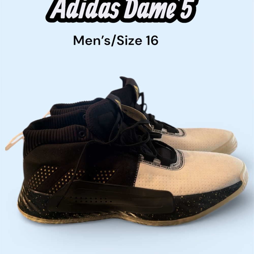 Adidas Dame 5 Men's Shoes - Black and White